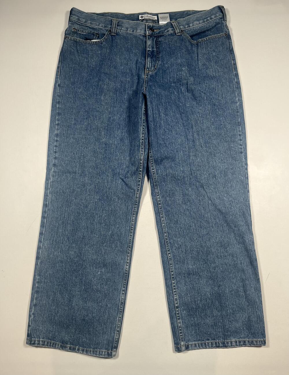 Columbia Jeans Mens 38x30 Blue Denim Straight Leg Carpenter Workwear Outdoor